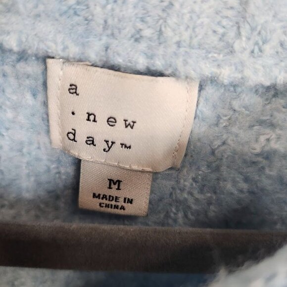 A New Day Balloon Sleeve Pullover Fuzzy Sweater in Light Blue - Size Medium - Picture 6 of 7